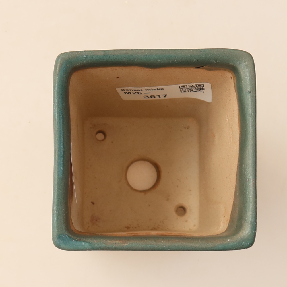 Ceramiczna miska do bonsai 7,5 x 7,5 x 10 cm, kolor niebieski