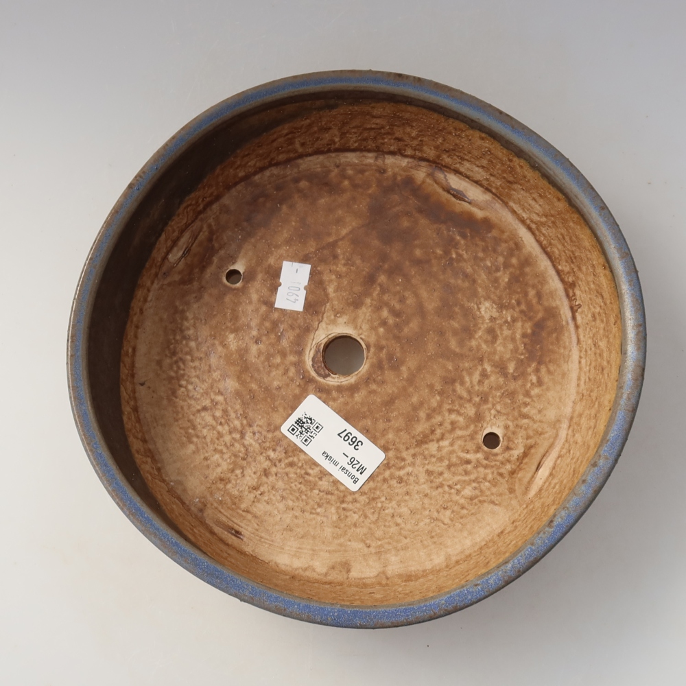 Ceramiczna miska do bonsai 21,5 x 21,5 x 6 cm, kolor niebieski