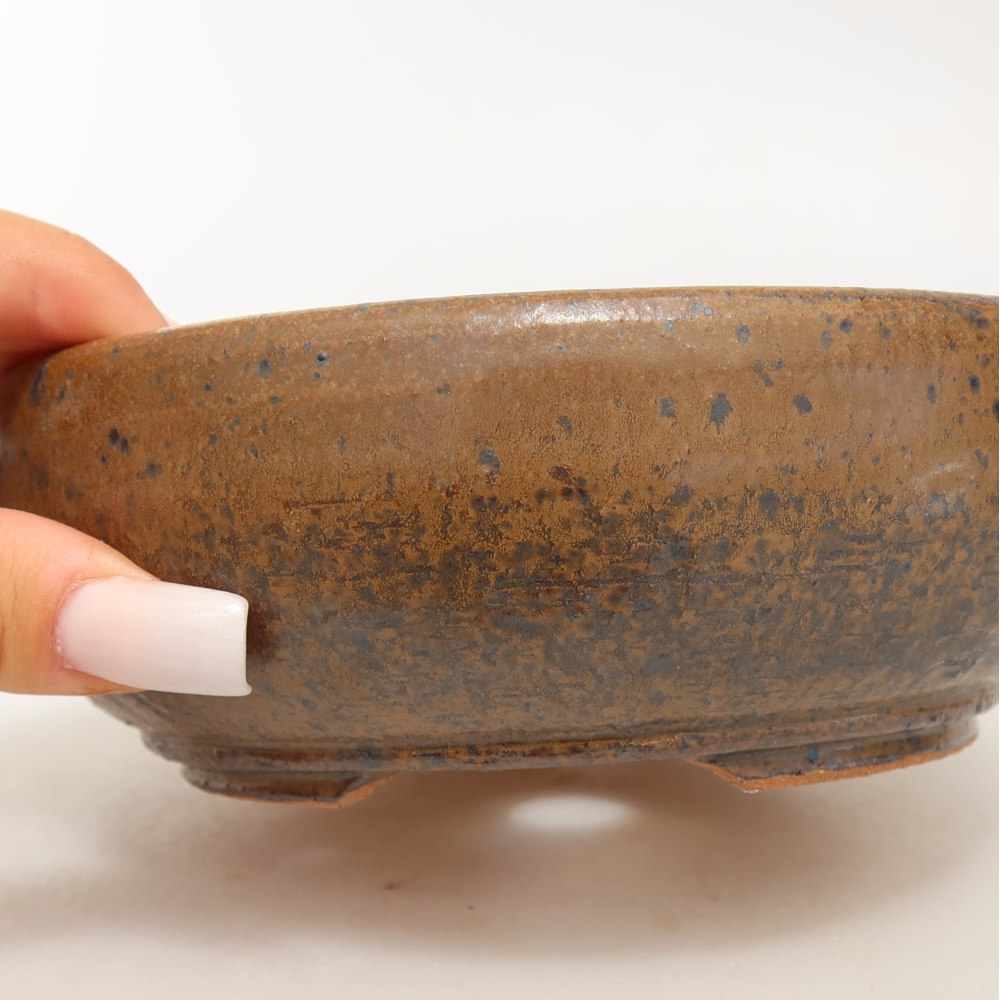 Ceramiczna doniczka do bonsai 16 x 16 x 5,5 cm, kolor brązowy