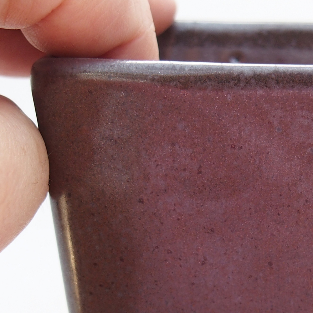 Ceramiczna miska na bonsai 8,5 x 8,5 x 11 cm, brązowa