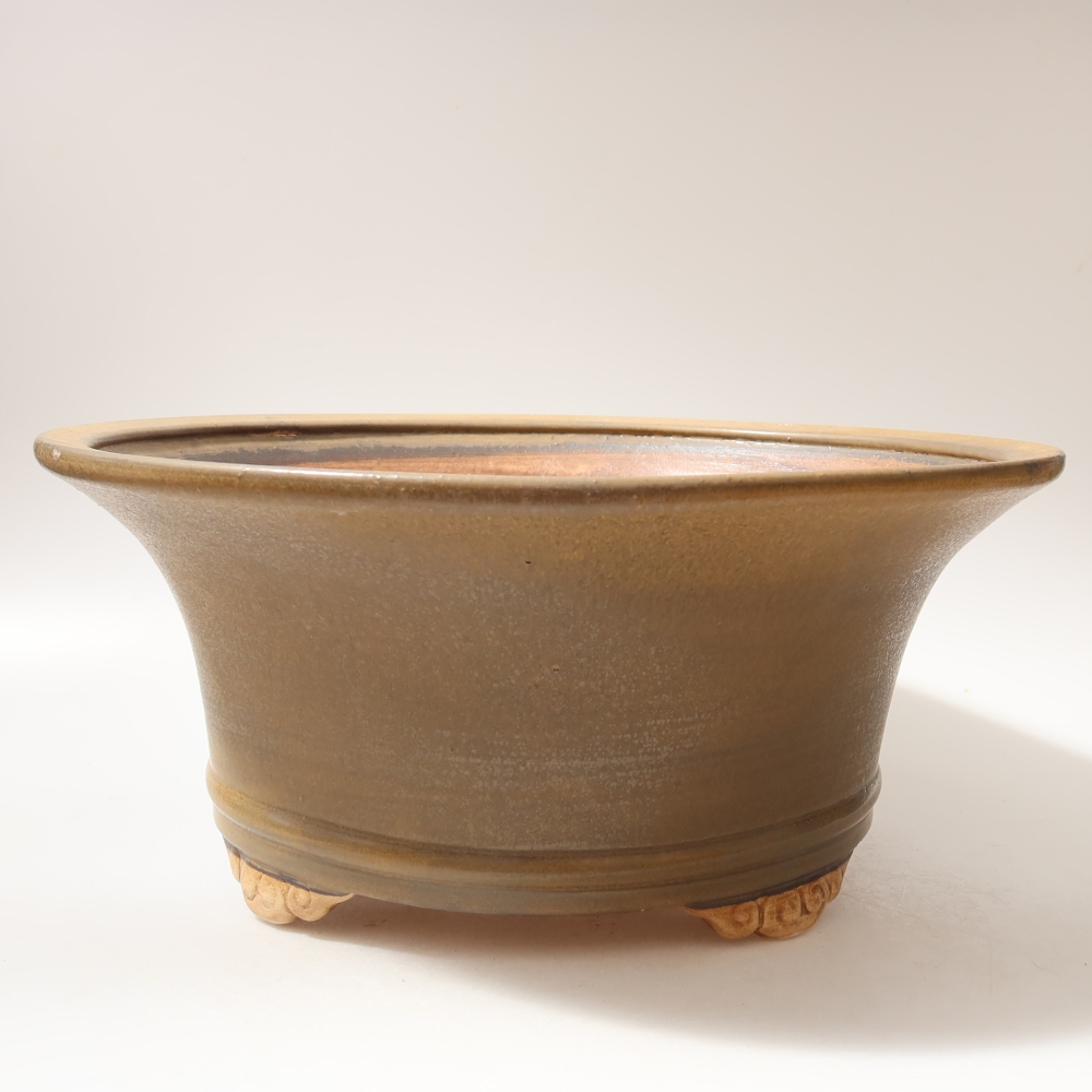 Ceramiczna miska na bonsai 32 x 32 x 14 cm, brązowa