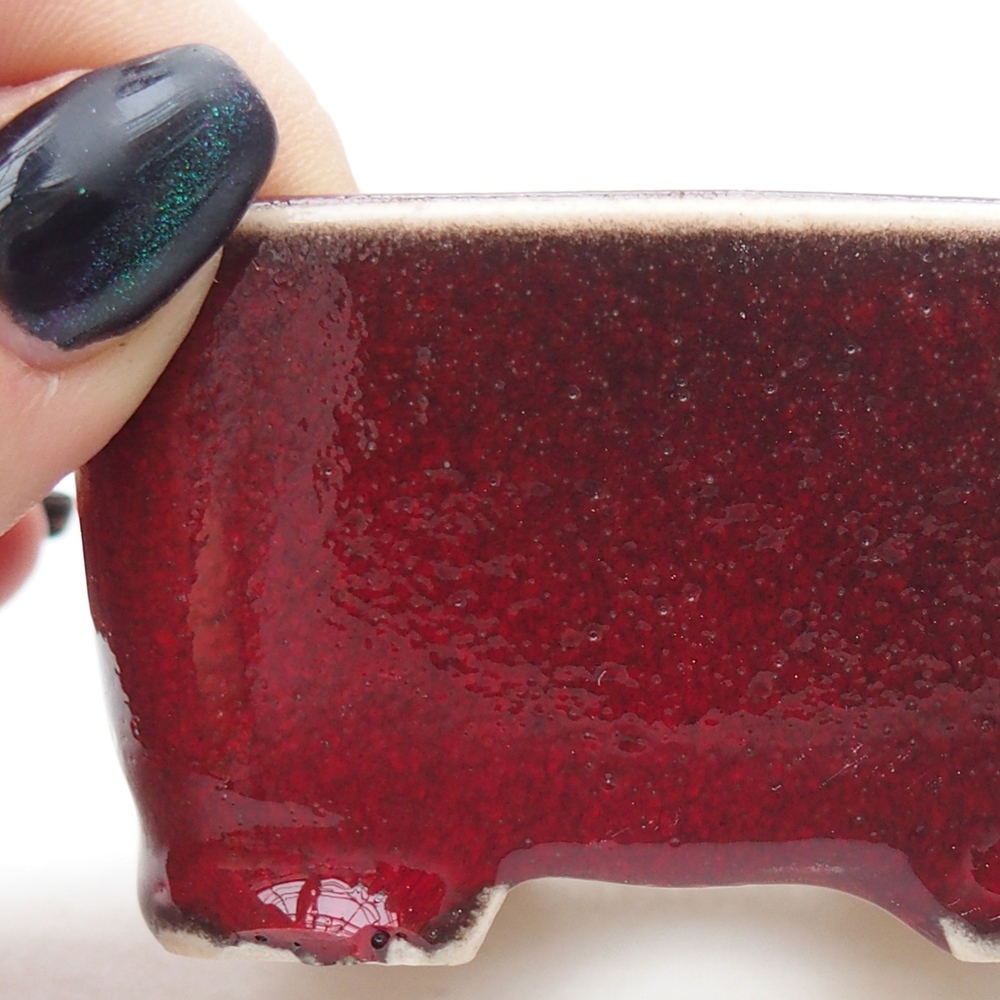 Mini miska do bonsai 7 x 7 x 4 cm, kolor czerwony