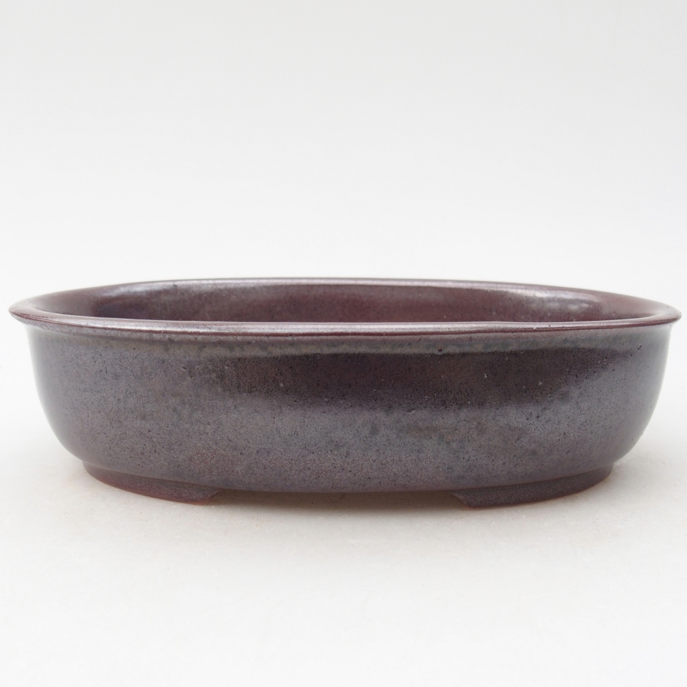 Ceramiczna miska do bonsai 19 x 14,5 x 4,5 cm, brązowa