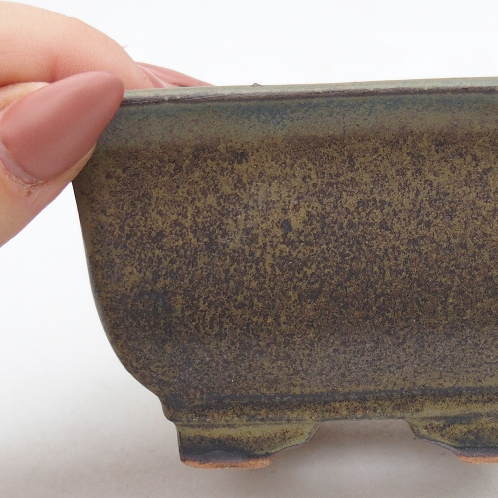 Ceramiczna miska do bonsai 10 x 10 x 6 cm, bordowa