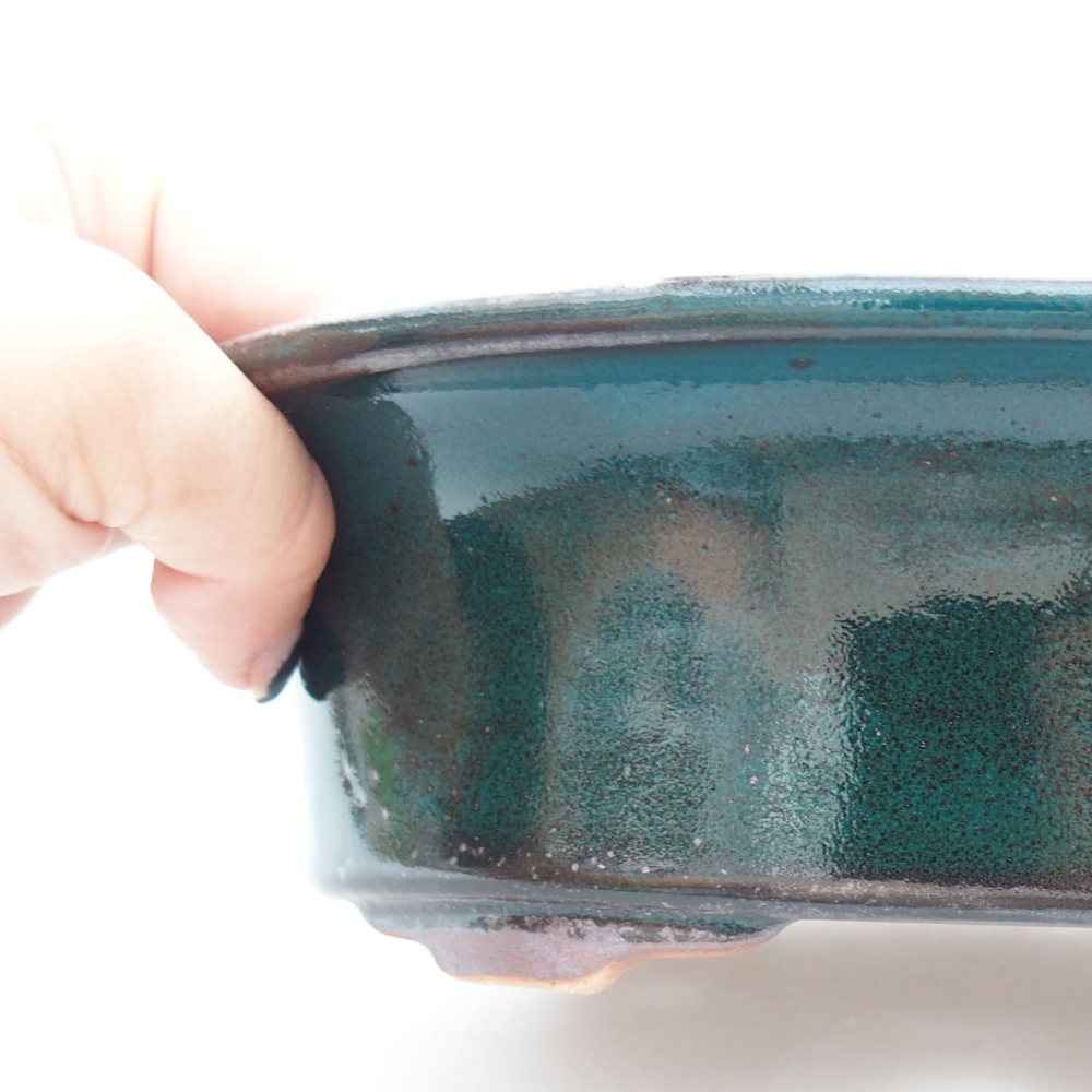 Ceramiczna miska bonsai 23 x 18 x 6,5 cm, kolor zielony