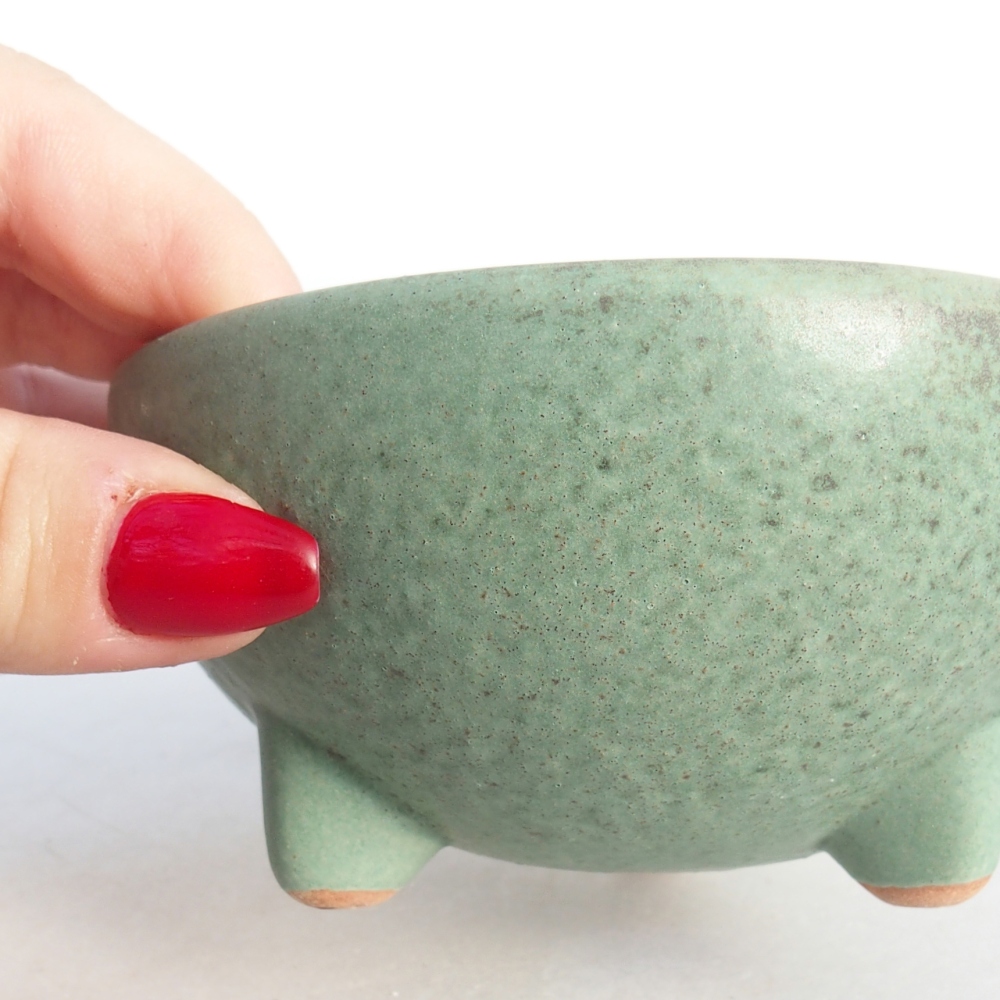 Ceramiczna miska do bonsai 10 x 10 x 5 cm, zielona