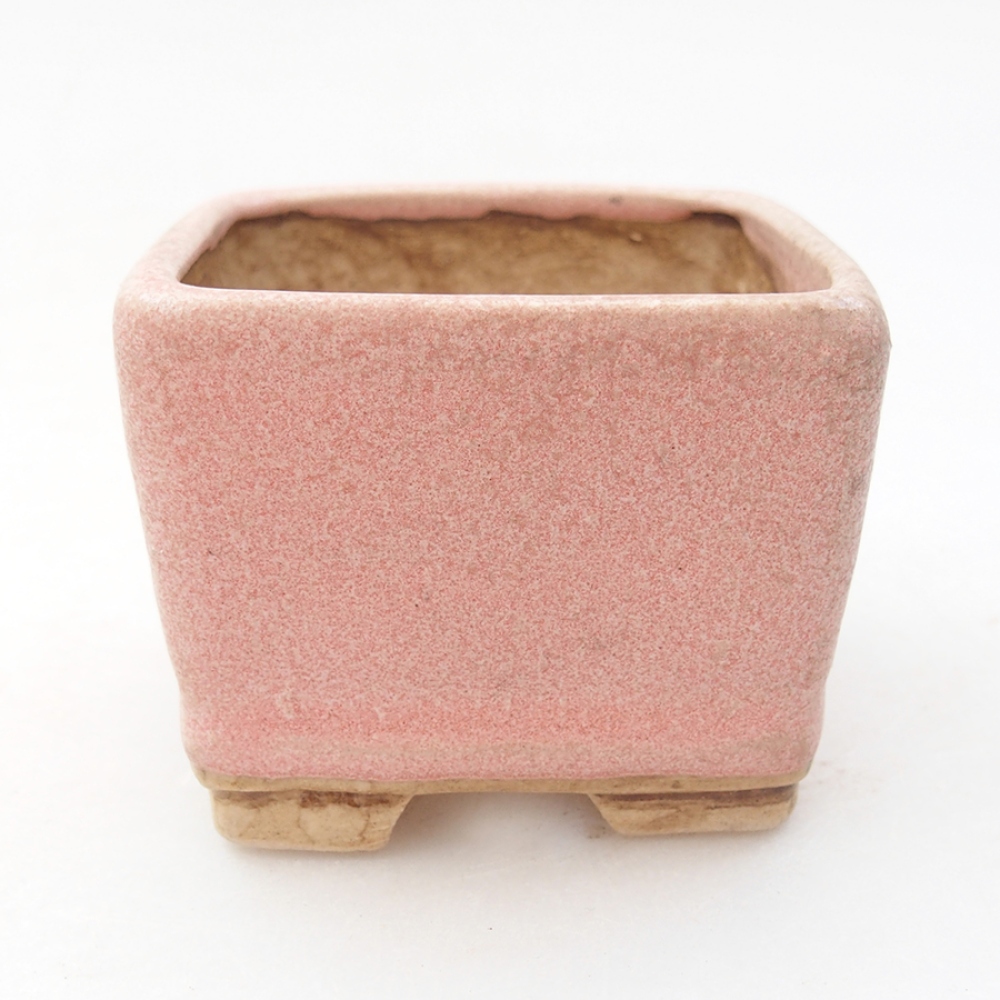 Ceramiczna miska bonsai 6 x 6 x 4,5 cm, kolor różowy