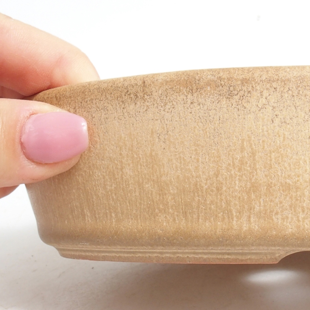Ceramiczna miska bonsai 16,5 x 11 x 4 cm, kolor beżowy