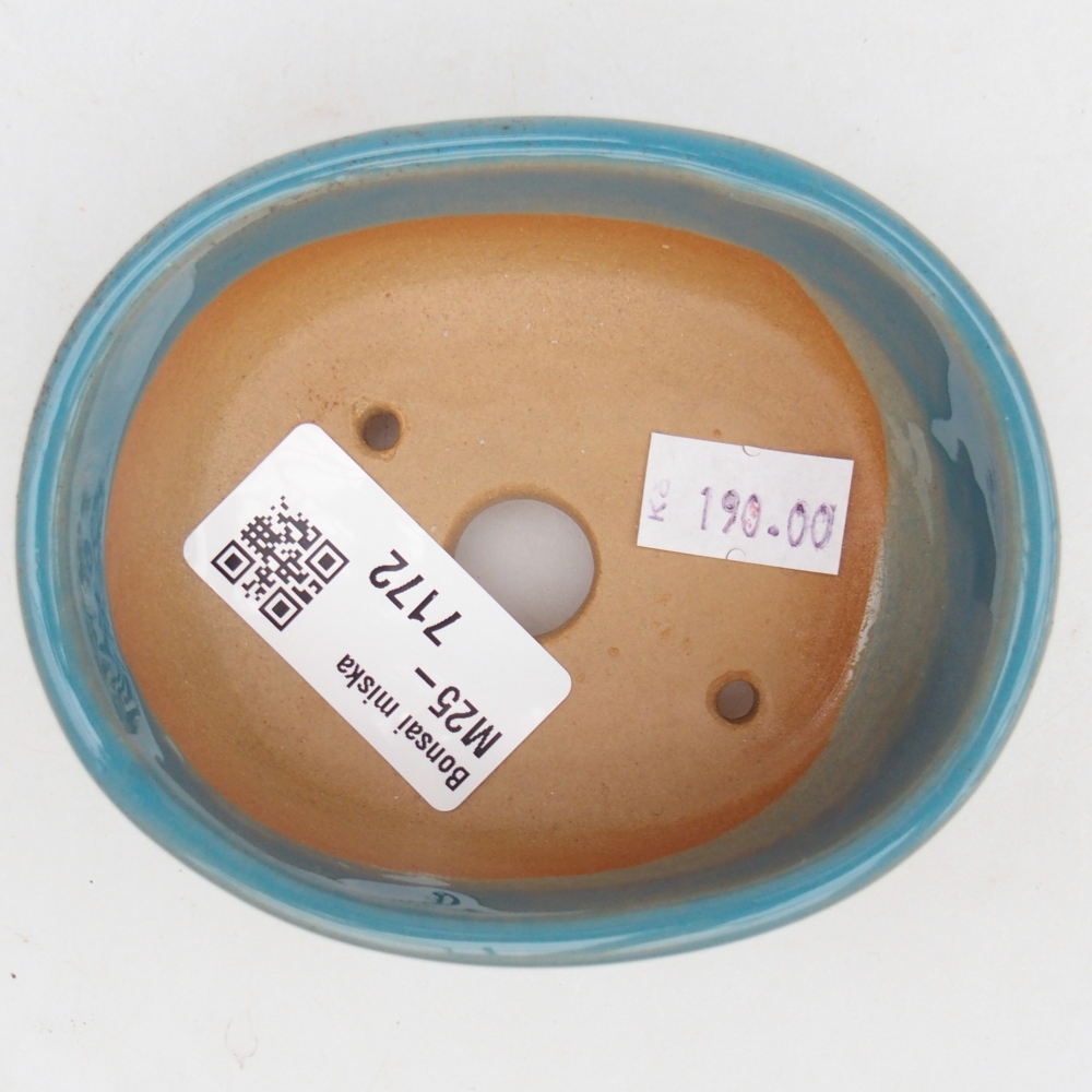 Ceramiczna miska na bonsai 9,5 x 7,5 x 3,5 cm, kolor niebieski