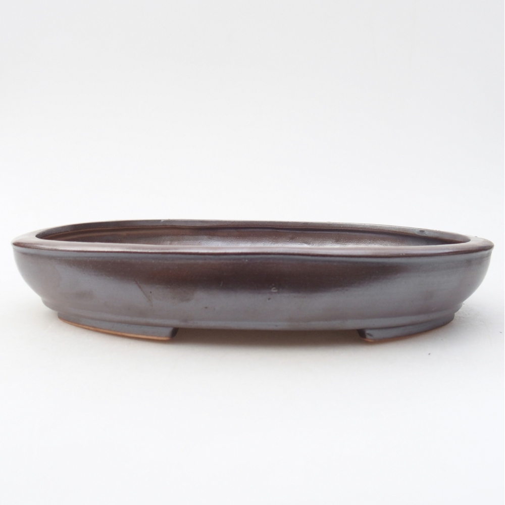 Ceramiczna miska do bonsai 25 x 20 x 4 cm, brązowa