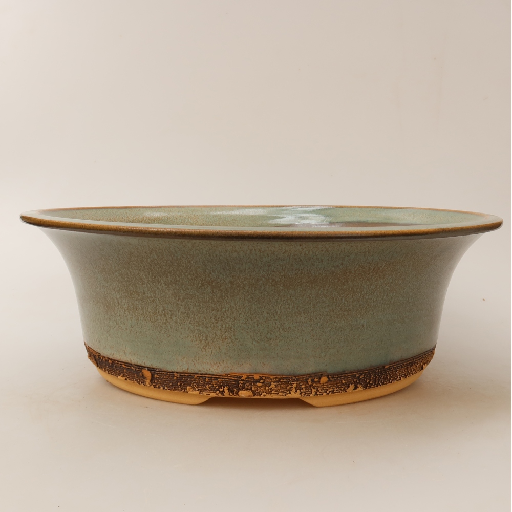 Ceramiczna miska do bonsai 30 x 30 x 9,5 cm, kolor zielony