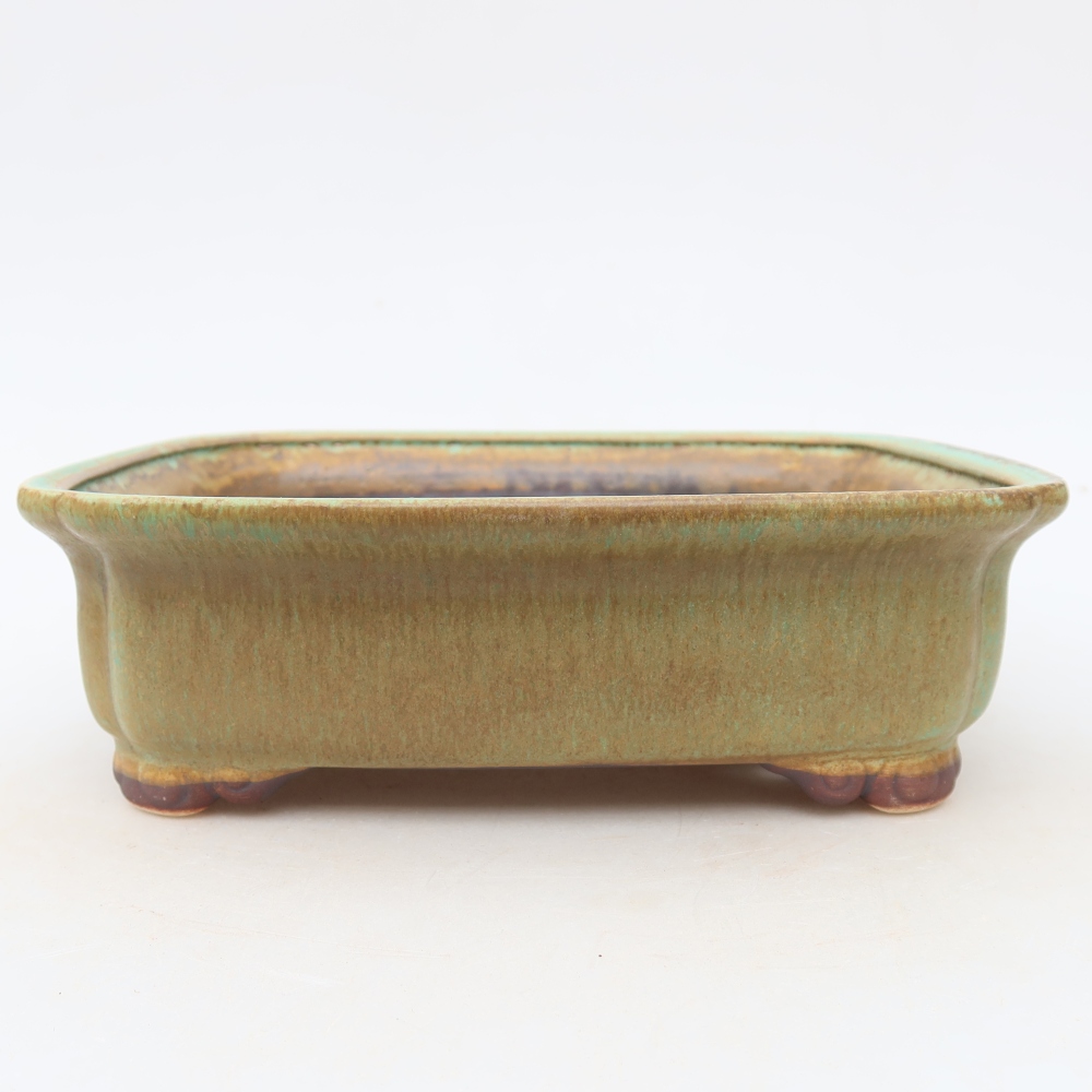 Ceramiczna miska do bonsai 20 x 17,5 x 6 cm, kolor zielony