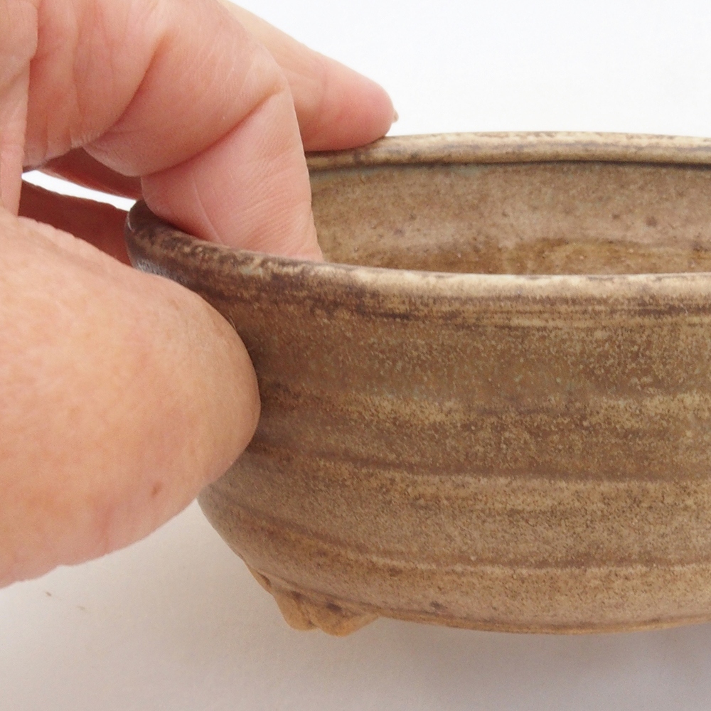Ceramiczna miska do bonsai 10,5 x 9 x 4 cm, kolor brązowy