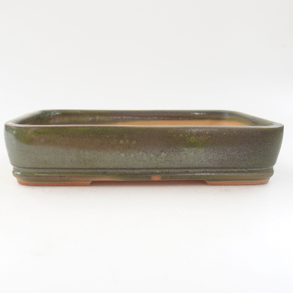 Ceramiczna miska bonsai 18 x 13,5 x 4 cm, kolor zieliony