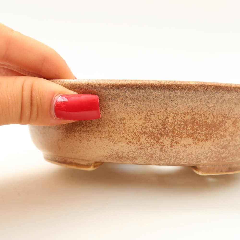 Ceramiczna miska do bonsai 15,5 x 14,5 x 4 cm, kolor różowy