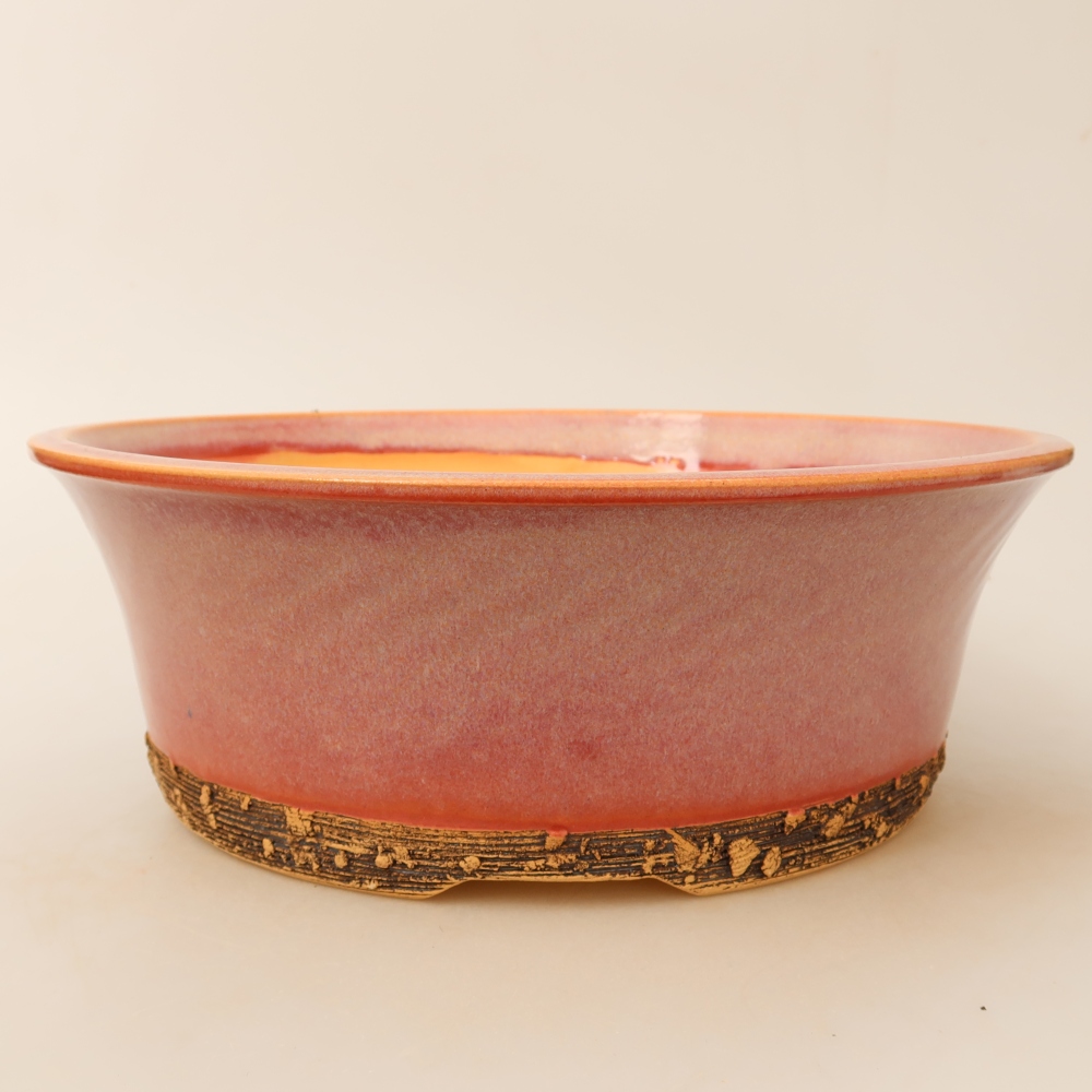Ceramiczna miska do bonsai 27 x 27 x 9 cm, kolor różowy