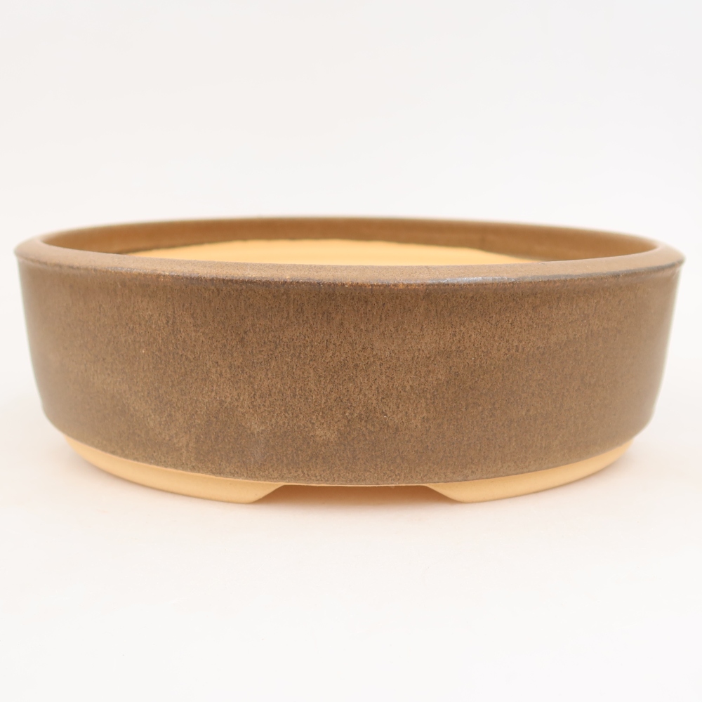 Ceramiczna miska do bonsai 26 x 26 x 7 cm, kolor brązowy