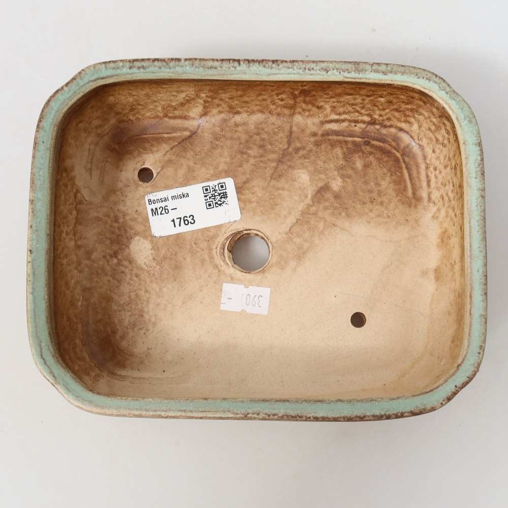 Ceramiczna miska do bonsai 17,5 x 14 x 5 cm, zielona