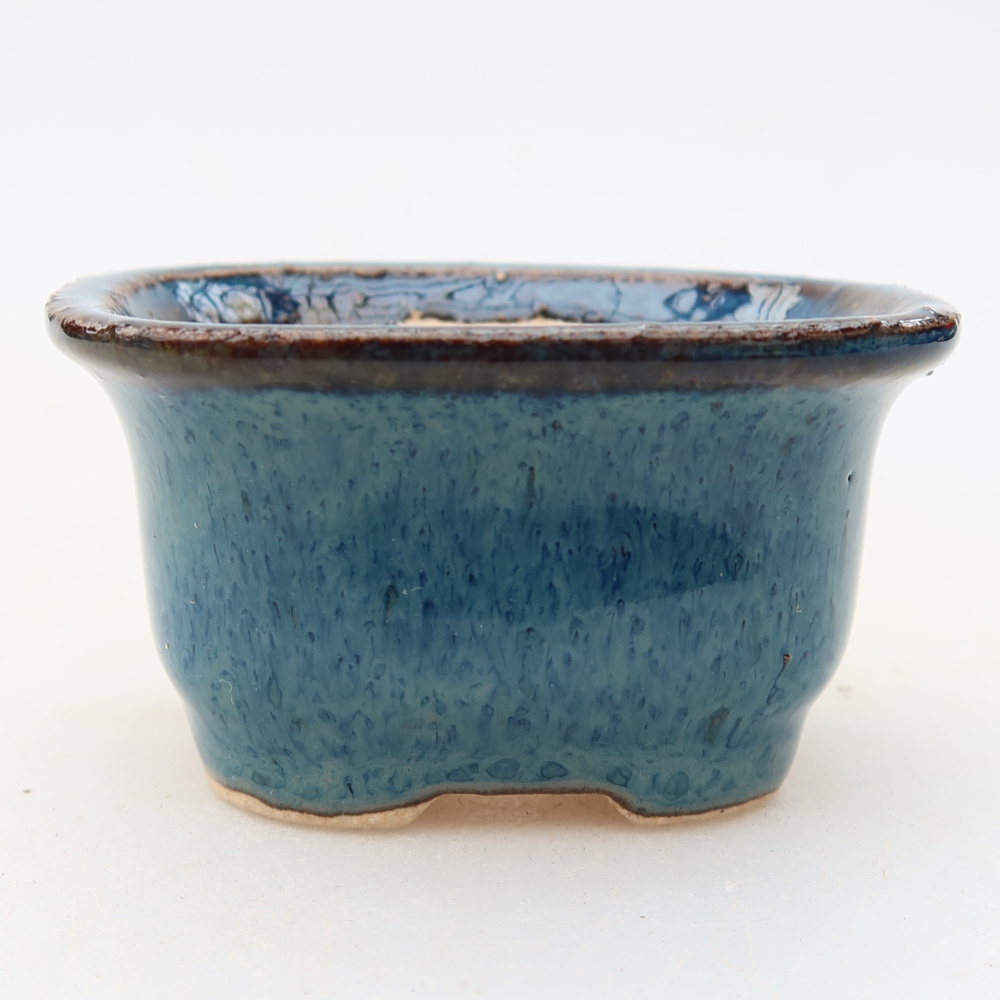 Ceramiczna miseczka do bonsai 6 x 5 x 3,5 cm, kolor niebieski