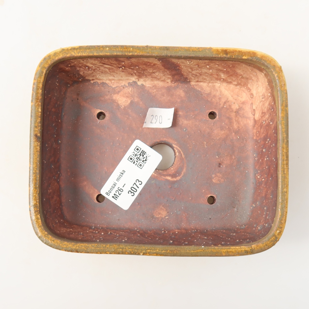 Ceramiczna miseczka do bonsai 14 x 11,5 x 4,5 cm, kolor brązowy