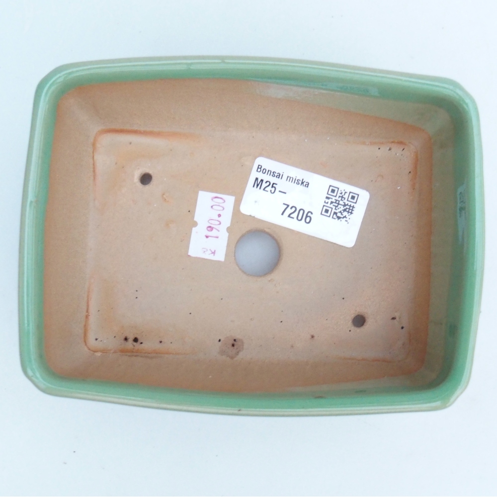Ceramiczna miska na bonsai 13 x 10 x 5 cm, zielona