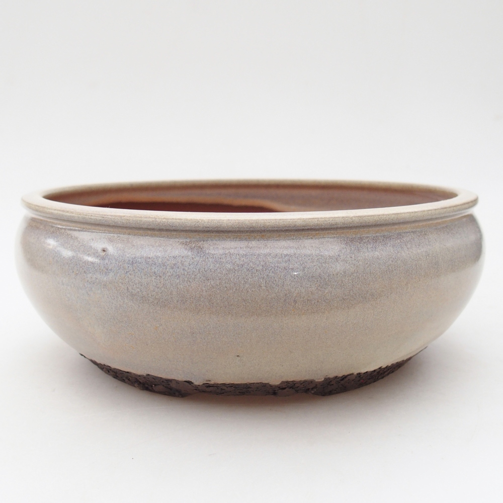 Ceramiczna miska do bonsai 20 x 20 x 7,5 cm, kolor beżowy