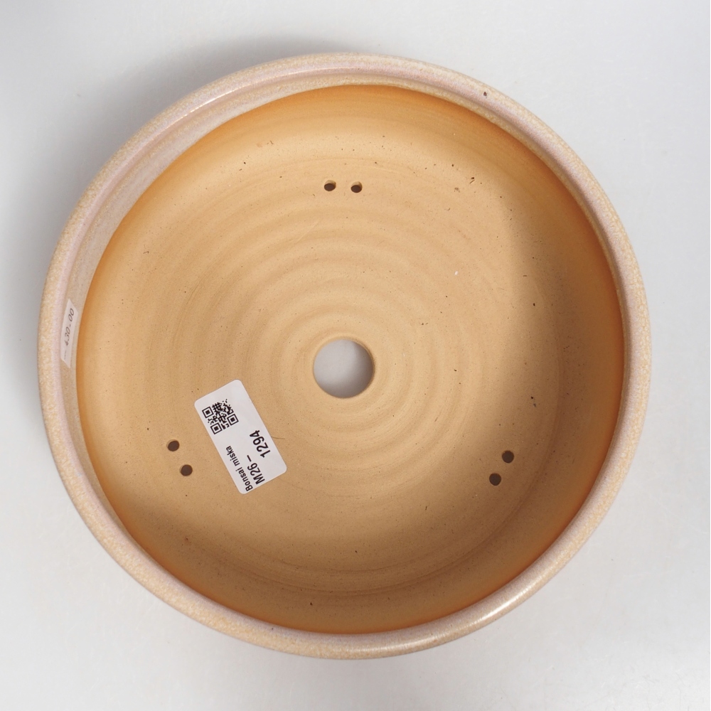 Ceramiczna miska do bonsai 20,5 x 20,5 x 6 cm, kolor beżowy
