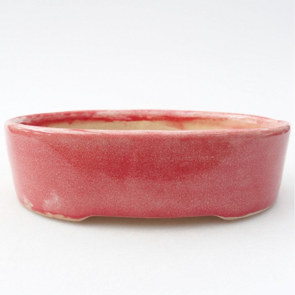 Ceramiczna miska do bonsai 12,5 x 10 x 3,5 cm, kolor czerwony
