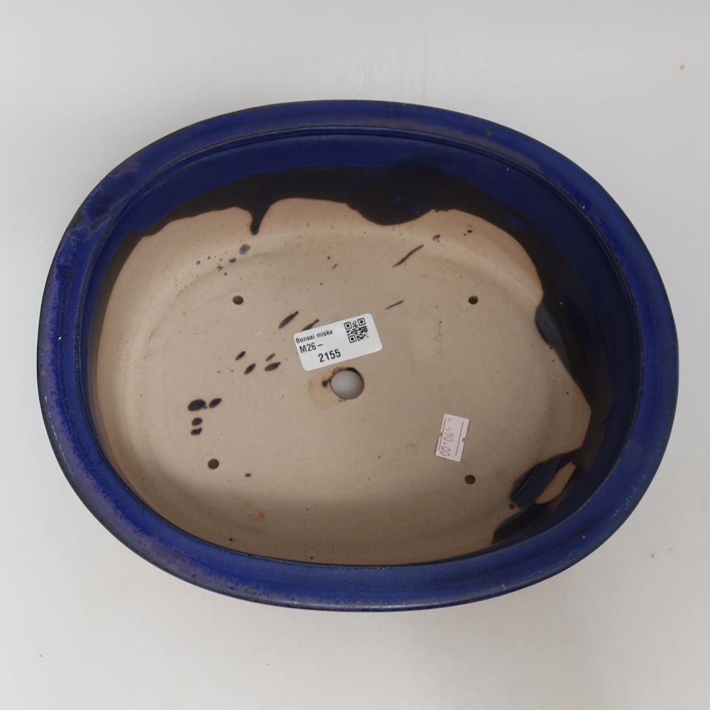 Ceramiczna miska na bonsai 26 x 22 x 8 cm, kolor niebieski
