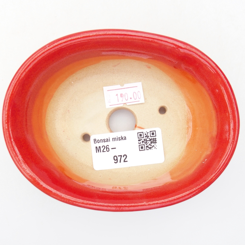 Ceramiczna miska do bonsai 11 x 8,5 x 4 cm, kolor czerwony