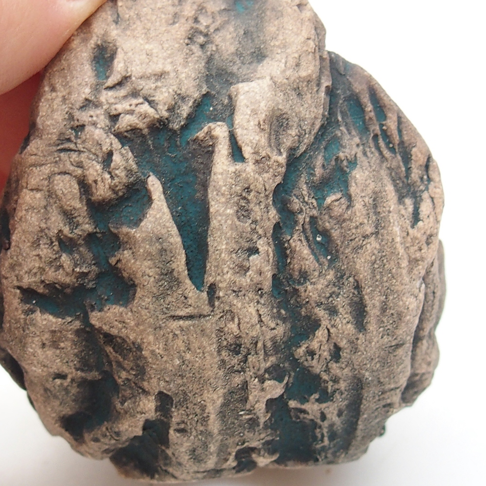 Ceramiczna muszla 6,5 x 5,5 x 6 cm, kolor zielony