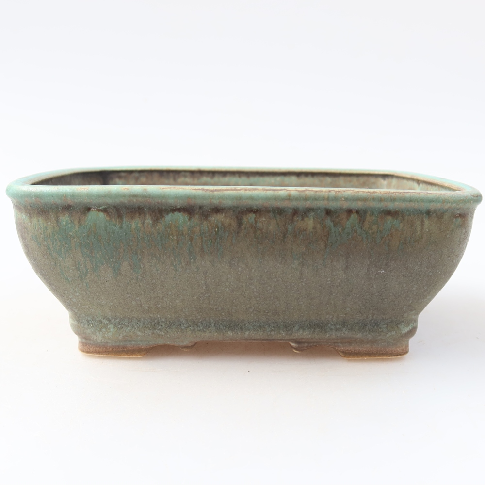 Ceramiczna miska do bonsai 15 x 12,5 x 5,5 cm, kolor zielony