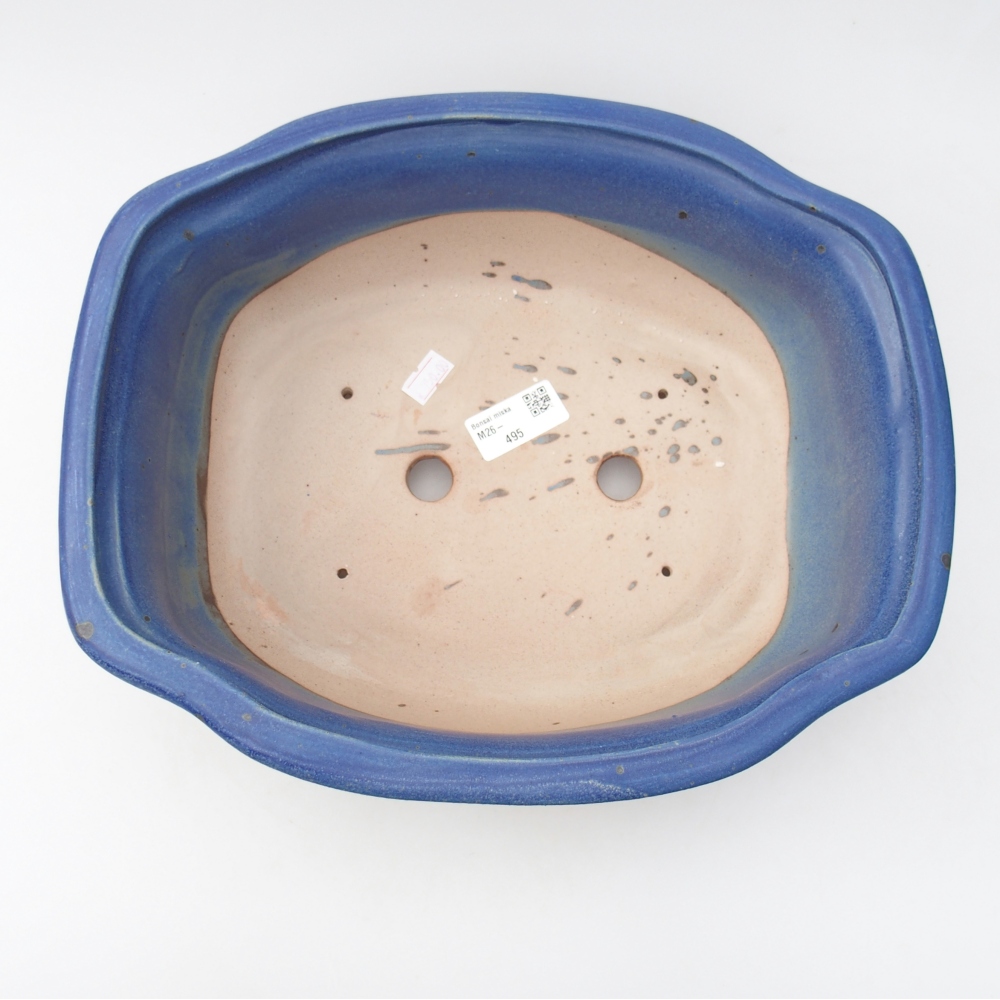 Ceramiczna miska bonsai 30 x 25 x 10 cm, kolor niebieski