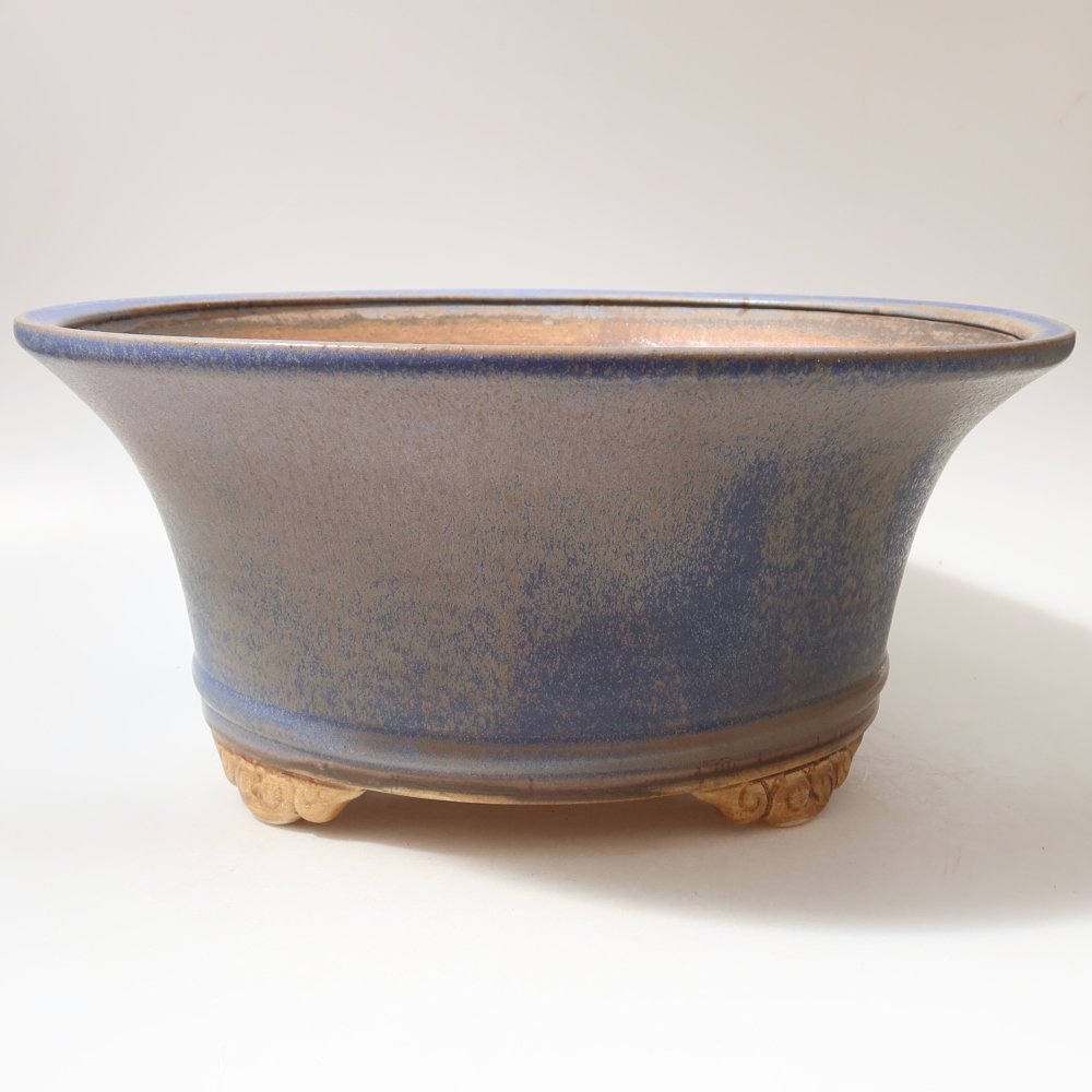 Ceramiczna miska do bonsai 32 x 32 x 14 cm, kolor niebieski