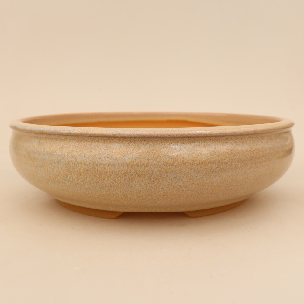 Ceramiczna miska do bonsai 23 x 23 x 6,5 cm, kolor beżowy