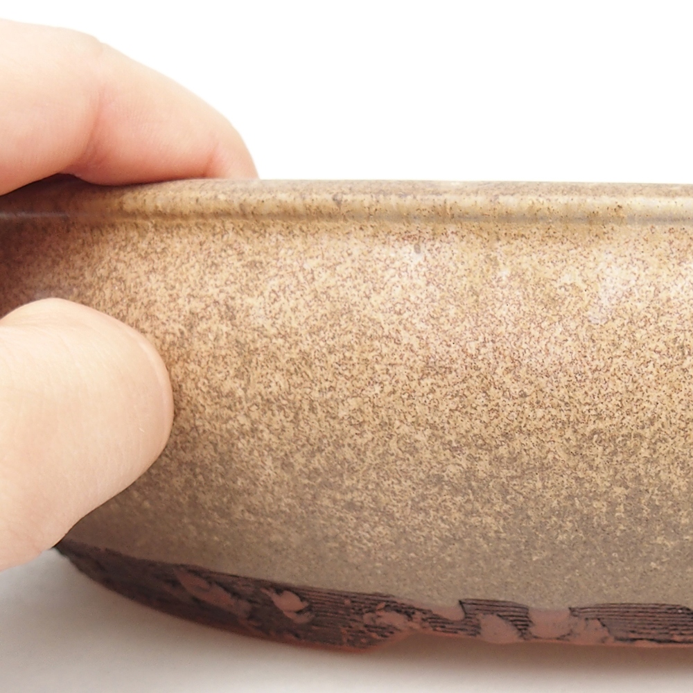 Ceramiczna miska na bonsai 24 x 24 x 6 cm, brązowa