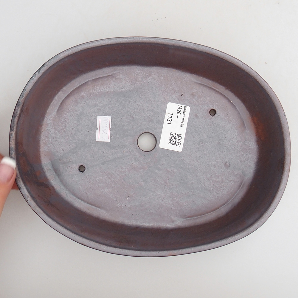 Ceramiczna miska bonsai 21,5 x 17 x 5 cm, kolor metaliczny