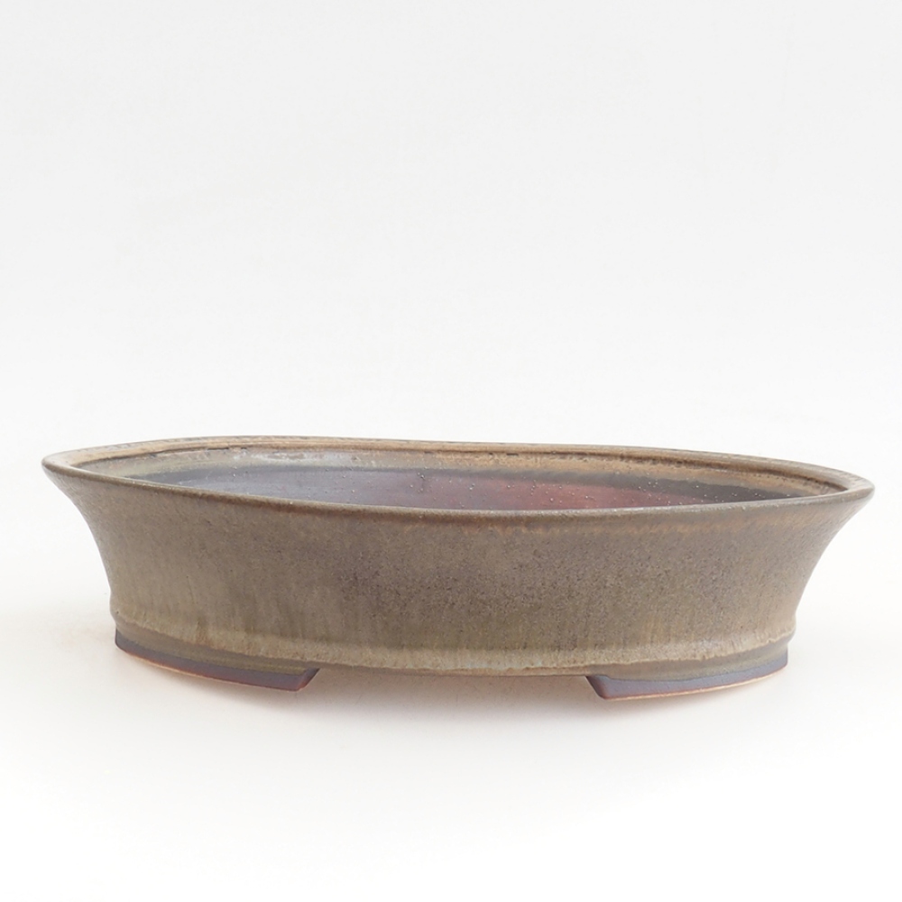 Ceramiczna miska na bonsai 27 x 24 x 6 cm, brązowa