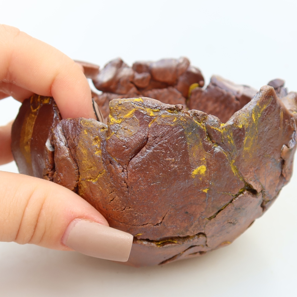 Ceramiczna skorupka  10 x 10 x 7 cm, kolor żółty