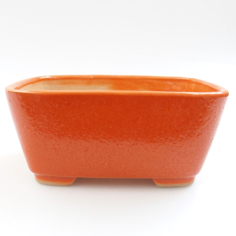 Ceramiczna miska bonsai 13,5 x 10 x 6 cm, kolor pomarańczowy