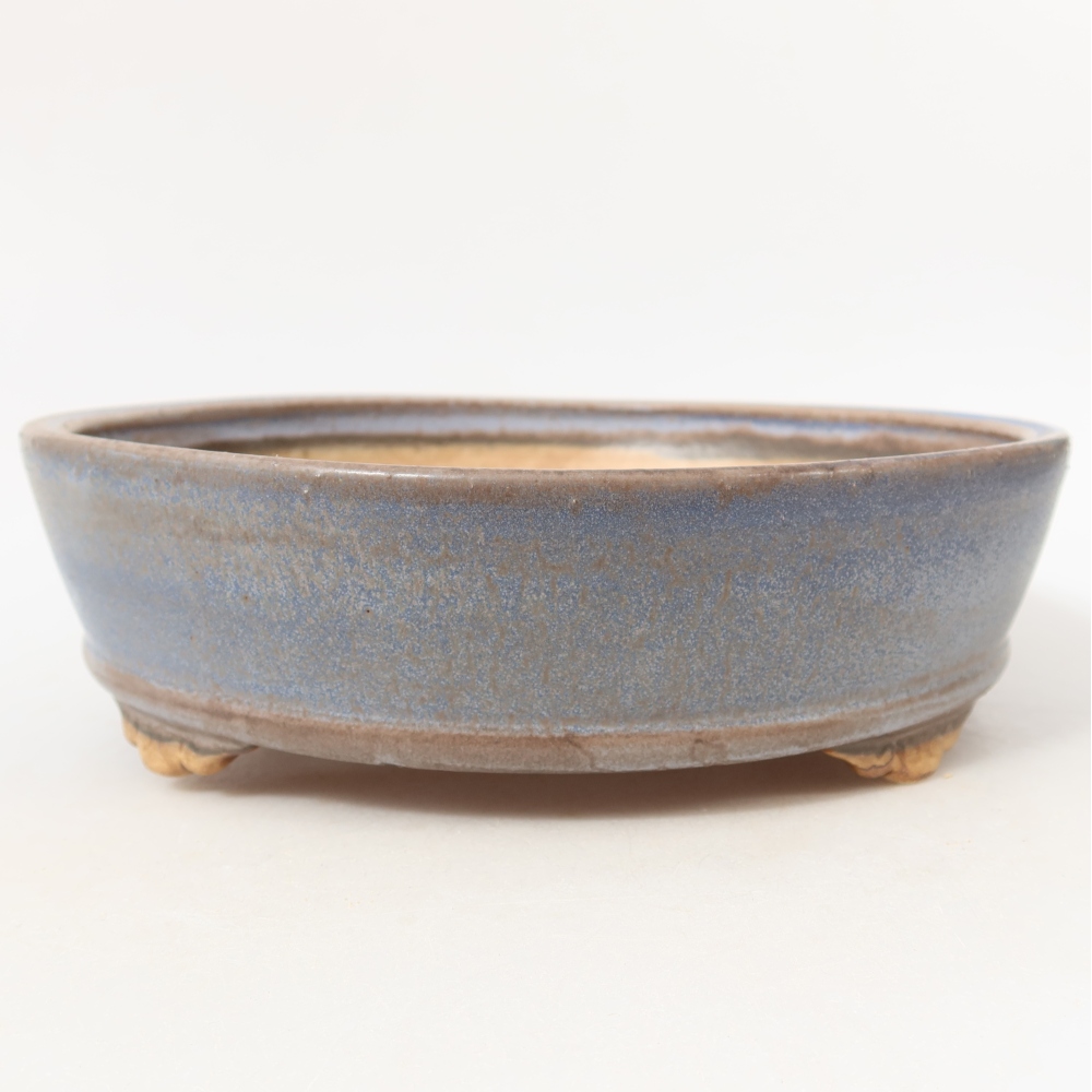 Ceramiczna miska do bonsai 21,5 x 21,5 x 6 cm, kolor niebieski