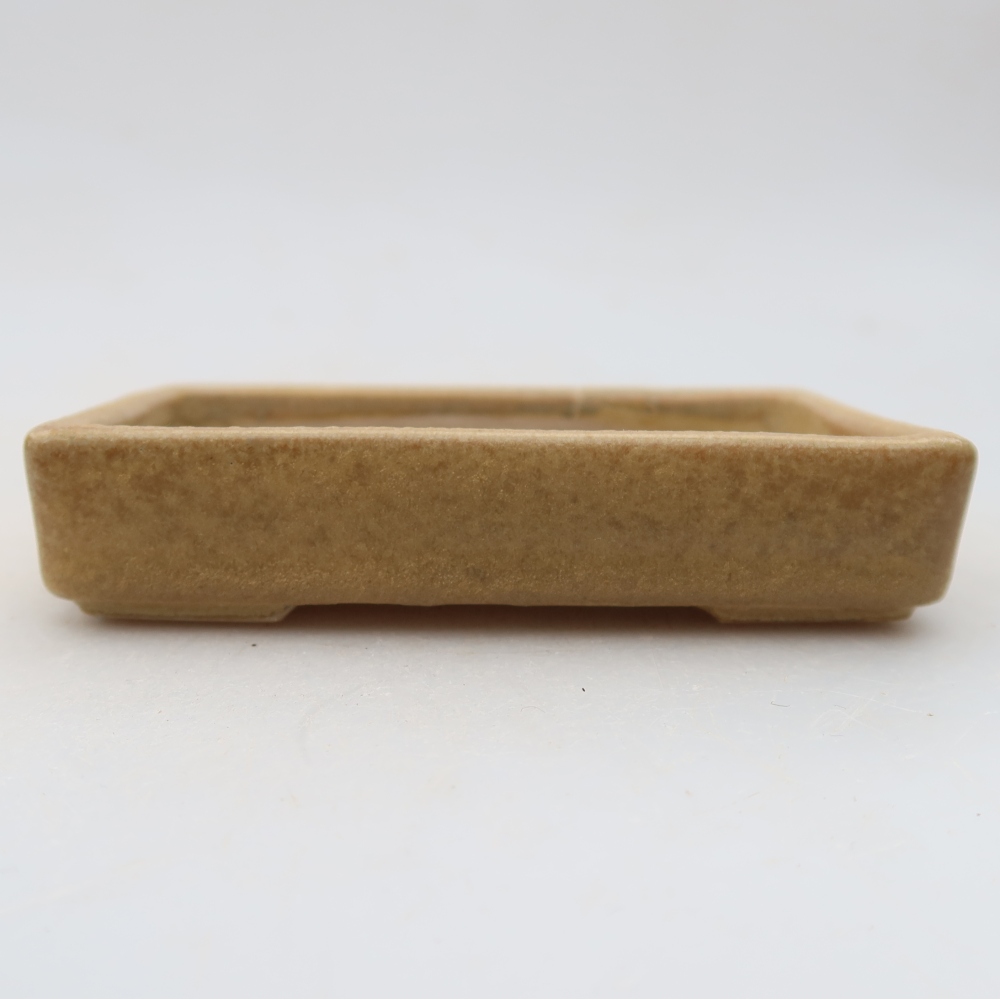 Ceramiczna miseczka do bonsai 10 x 7 x 2 cm, kolor beżowy