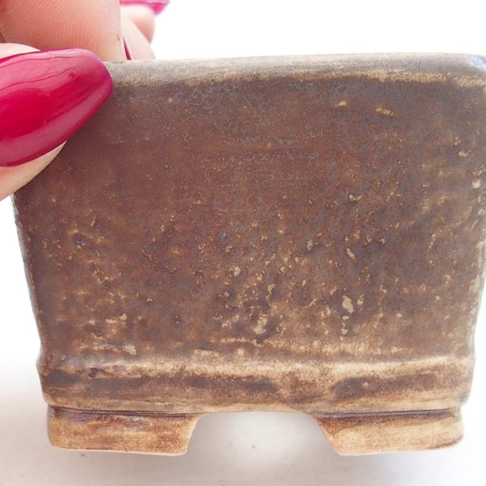 Ceramiczna miska bonsai 6 x 6 x 4,5 cm, kolor brązowy