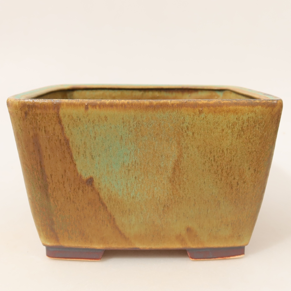 Ceramiczna miska do bonsai 16 x 16 x 10 cm, zielona