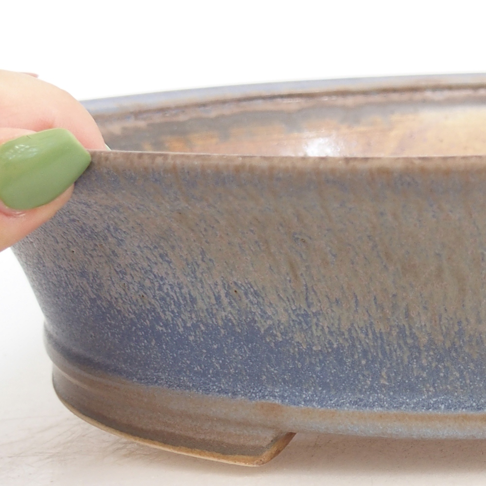 Ceramiczna miska bonsai 28 x 25 x 6,5 cm, kolor niebieski
