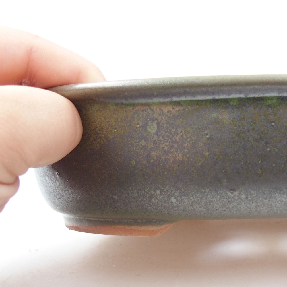 Ceramiczna miska bonsai 19 x 14,5 x 4,5 cm, kolor zielony