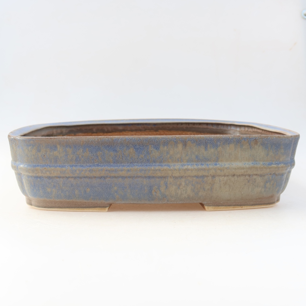 Ceramiczna miska do bonsai 29 x 23 x 7 cm, kolor niebieski