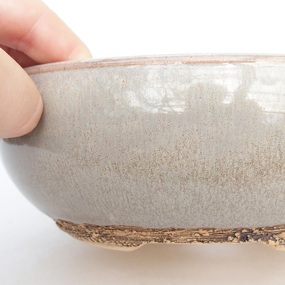 Ceramiczna miska do bonsai 19 x 19 x 6,5 cm, szara