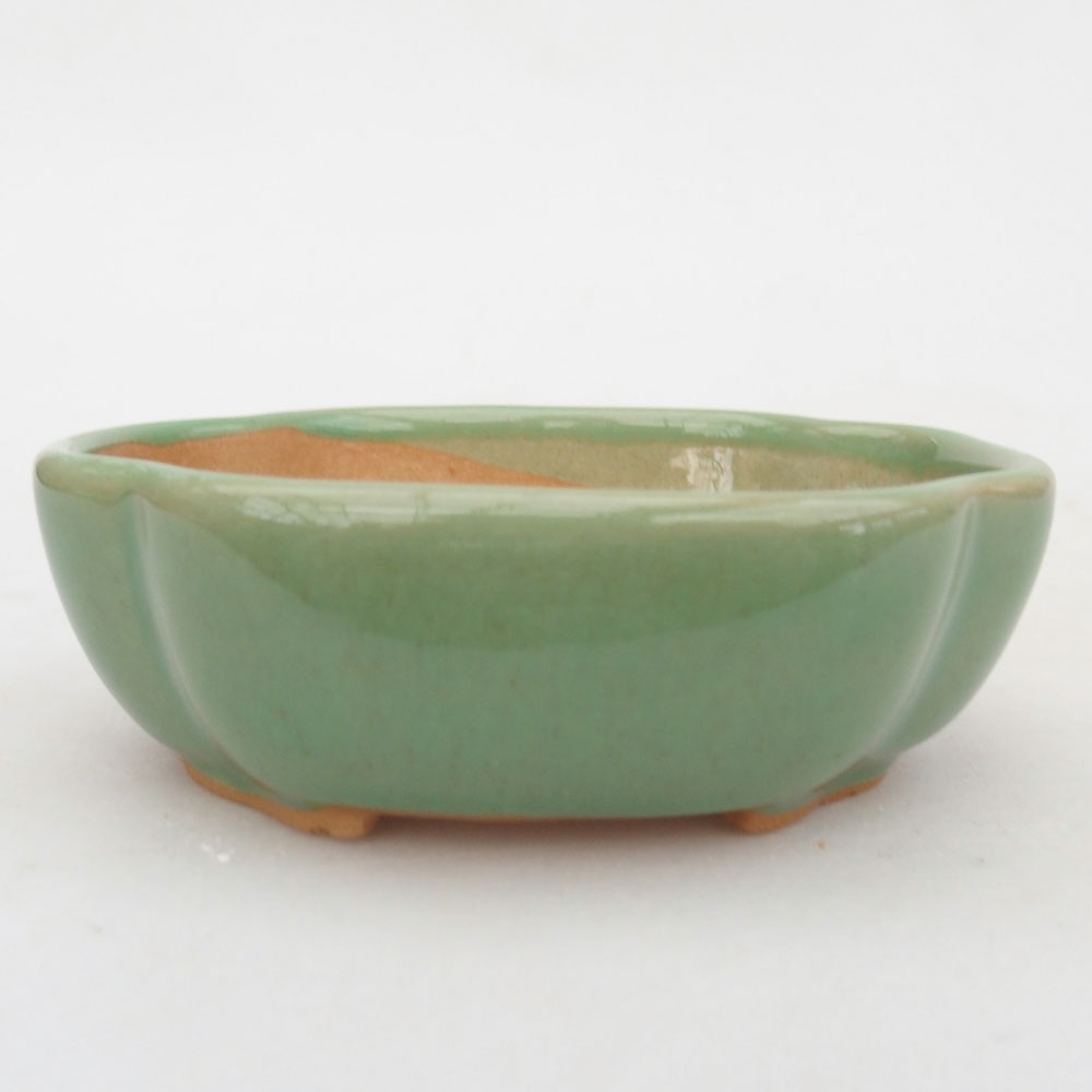 Ceramiczna miska do bonsai 10,5 x 8,5 x 3,5 cm, zielona