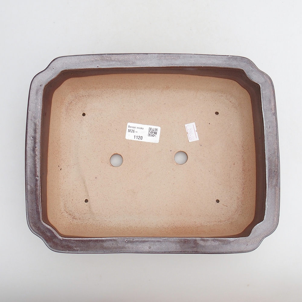 Ceramiczna miska na bonsai 27 x 21 x 7 cm, brązowa